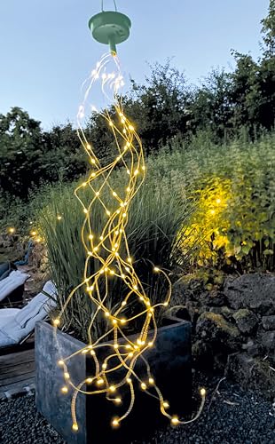 moses. Blatt & Blüte Solar-Lichtregen, 100 warmweiße LEDs an Kupferdraht-Strängen, inkl. Solarpanel mit Akku und Henkel zum Aufhängen, LED-Lichterkette mit Dämmerungsfunktion für drinnen und draußen moses. Blatt & Blüte Solar-Lichtregen, 100 warmweiße LEDs an Kupferdraht-Strängen, inkl. Solarpanel mit Akku und Henkel zum Aufhängen, LED-Lichterkette mit Dämmerungsfunktion für drinnen und draußen von moses