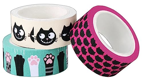 moses. Ed, the Cat Klebeband 3er Set, Deko-tape Set mit 3x 5m washi tape, Selbstklebendes Schmuckband für Geschenke, Verzierungen, Postkarten, Briefe, Bullet Journaling, Fotoalben und Kalender moses. Ed, the Cat Klebeband 3er Set, Deko-tape Set mit 3x 5m washi tape, Selbstklebendes Schmuckband für Geschenke, Verzierungen, Postkarten, Briefe, Bullet Journaling, Fotoalben und Kalender von moses