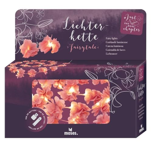 moses. Just One More Chapter Lichterkette Fairylights, Leuchtkette mit 20 warmweißen LEDs und roséfarbenen Blüten aus Stoff, LED-Stimmungslicht mit USB-C-Anschluss und Batteriebetrieb moses. Just One More Chapter Lichterkette Fairylights, Leuchtkette mit 20 warmweißen LEDs und roséfarbenen Blüten aus Stoff, LED-Stimmungslicht mit USB-C-Anschluss und Batteriebetrieb von moses