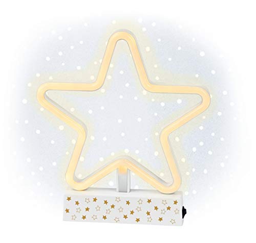 moses. Neon-Leuchte Stern | LED-Leuchte mit Standfuß | weihnachtliche Lichterdeko | warmweißes Licht, 16986 von moses