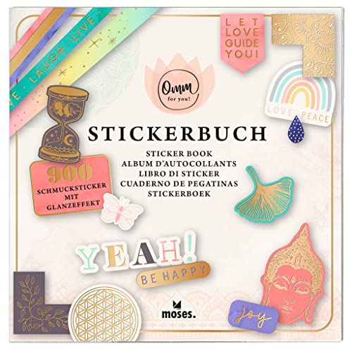 moses. Stickerbuch Omm for you – 900 Sticker auf 30 Seiten in praktischem Büchlein, Zahlreiche Schmucksticker, Geschenksticker, kleine Nachrichten, Buchstaben – mit Goldfolienveredelung moses. Stickerbuch Omm for you – 900 Sticker auf 30 Seiten in praktischem Büchlein, Zahlreiche Schmucksticker, Geschenksticker, kleine Nachrichten, Buchstaben – mit Goldfolienveredelung von moses