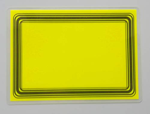 10 laminierte Preisschilder 216 x 303 mm leuchtgelb mit Rand Werbesymbole für Räumungsverkauf von most-wanted-shop