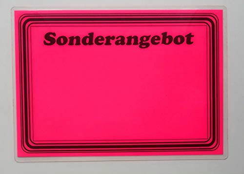 20 laminierte Preisschilder 111 x 154 mm "Sonderangebot" leuchtrosa mit Rand Werbesymbole für Räumungsverkauf 20 laminierte Preisschilder 111 x 154 mm "Sonderangebot" leuchtrosa mit Rand Werbesymbole für Räumungsverkauf von most-wanted-shop