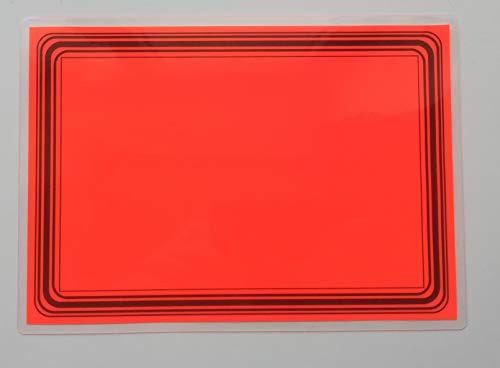 20 laminierte Preisschilder 111 x 154 mm leuchtrot mit Rand Werbesymbole für Räumungsverkauf von most-wanted-shop