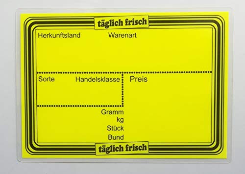 20 laminierte Preisschilder 80 x 111 mm leuchtgelb für Obst und Gemüse mit Aufdruck Werbesymbole 20 laminierte Preisschilder 80 x 111 mm leuchtgelb für Obst und Gemüse mit Aufdruck Werbesymbole von most-wanted-shop