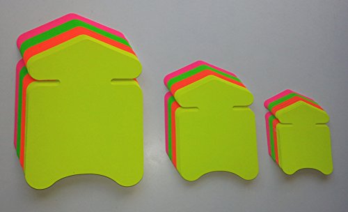 60 Pfeile - Sortiment Preisschilder aus Neon Karton gemischt 3 Größen 270g/qm und 380g/qm Werbesymbole von most-wanted-shop