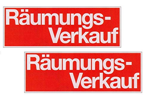 Ankleber XXL 2 Stück aus Weißfolie 48 x 138 cm" Räumungsverkauf" für Räumungsverkauf Werbesymbole von most-wanted-shop