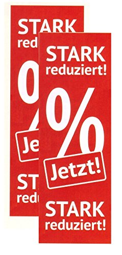 Plakate 2 Stück aus Papier 150g/qm 48 x 138 cm" STARK reduziert Jetzt !" Werbesymbol von most-wanted-shop