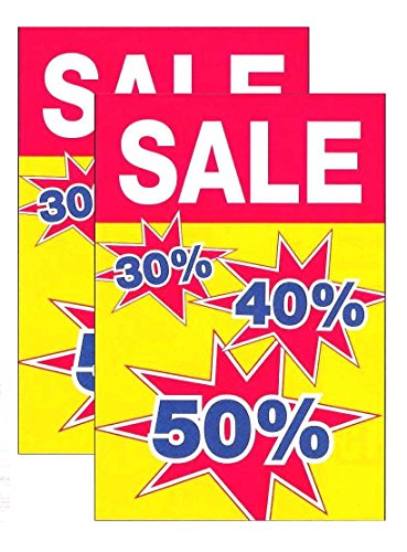 Plakate 2 Stück aus Papier 150g/qm 58,4 x 83,2 cm" SALE 30% 40% 50%" Werbesymbol für Räumungsverkauf von most-wanted-shop