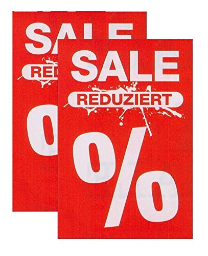 Plakate 2 Stück aus Papier 150g/qm 58,4 x 83,2 cm"SALE REDUZIERT%" ohne Rahmen Werbesymbol von most-wanted-shop