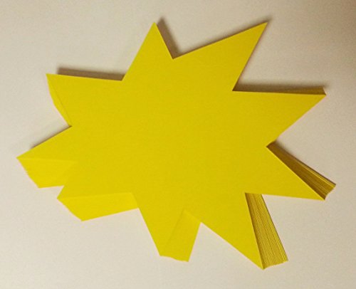 Preisschilder 50 Sterne aus Karton gelb 10 x 12 cm 380g/qm Werbesymbole von most-wanted-shop