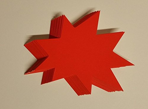 Preisschilder 50 Sterne - aus Karton rot 10 x 12 cm 380g/qm Werbesymbole von most-wanted-shop