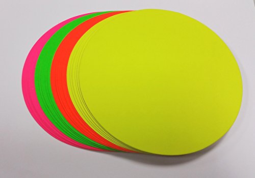 Preisschilder 80 Kreise - aus Neon Plakatkarton gemischt 5 cm Durchmesser 270g/qm Werbesymbole von most-wanted-shop