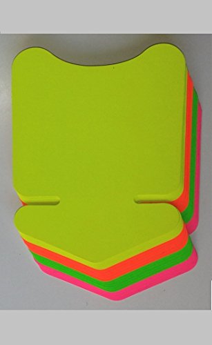 Preisschilder 80 Pfeile -aus Neon Karton gemischt 6,4 x 8,8 cm cm 270g/qm Werbesymbole für Räumungsverkauf von most-wanted-shop
