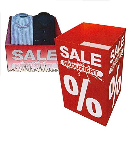 Verkaufsschütte 1 Stück SALE REDUZIERT% Zeichen 50 x 50 x 85 cm für Räumungsverkauf aus kaschierter Wellpappe bis 25 kg Tragkraft. Verkaufsschütte 1 Stück SALE REDUZIERT% Zeichen 50 x 50 x 85 cm für Räumungsverkauf aus kaschierter Wellpappe bis 25 kg Tragkraft. von most-wanted-shop
