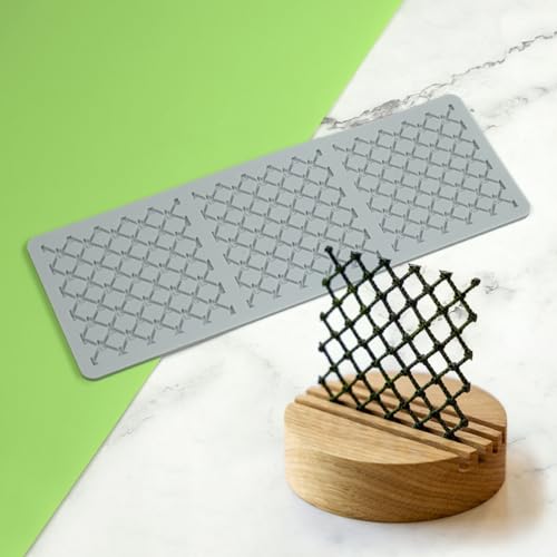 Silikonform für Fondant, Kuchendekoration, Kuchendekoration, Kuchendekoration, Kuchendekoration, Kuchendekoration, Backformen (E_ quadratisches Fischernetz, 27,4 x 9,4 x 0,4 cm) von mostsom