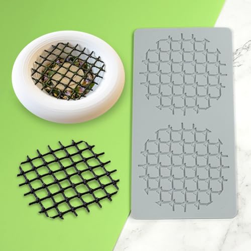 Silikonform für Fondant, Kuchendekoration, Spitzenmatte für Fondant, Hochzeit, Kuchendekoration, Backformen (D_ rundes Fischernetz, 22,5 x 11,5 x 0,4 cm) von mostsom