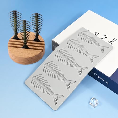 Silikonformen für Fondant, 3D-Muster, für Kuchendekoration, essbare Zucker-Werkzeuge, Cupcake-Formen zum Backen, Harz, Polymerton, Dessert-Dekor, Spitzenmatte, hohles Design (C_ Fischgräten) von mostsom