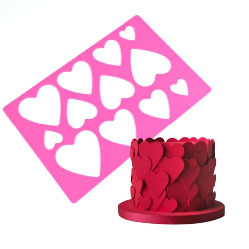 Silikonformen für Fondant, 3D-Muster, für Kuchendekoration, essbare Zucker-Werkzeuge, Cupcake-Formen zum Backen, Harz, Polymerton, Dessert-Dekor, Spitzenmatte, hohles Design (F_ Lover Heart) von mostsom