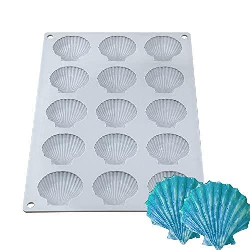 mostsom Silikonform in Muschel-Optik, Backform, Eiswürfelform, Muschelform, Silikonform für Schokolade, Seife, Kerze, Fondant, Geburtstagskuchendekoration und Gelee (Muschel J) von mostsom