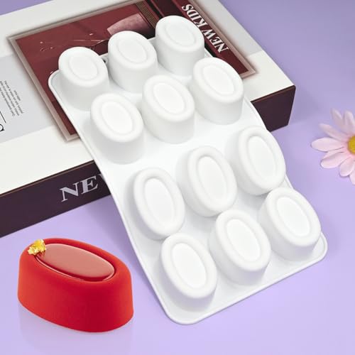mostsom Silikonformen für Mousse, oval, Silikon, 3D-Backform, Mousse, Kuchenform, Dessertformen, DIY, Aromatherapie, Kerzen, Gips, handgefertigte Seifenform (D_, klein, oval) von mostsom