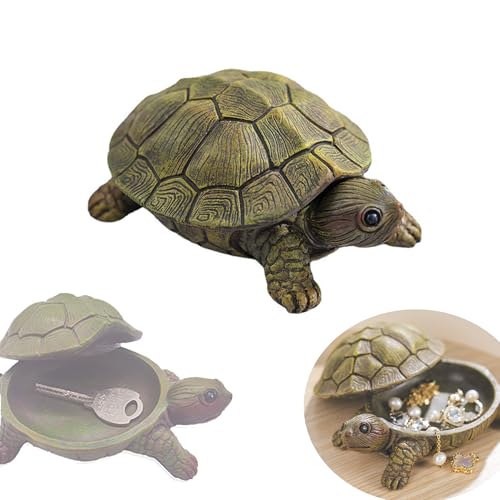 mozhixue Schildkröten-Schmuckschatulle, Geschenke für Frauen, einzigartiger versteckter Schlüsselversteck, Vintage-Schmuckaufbewahrung, Schildkrötenstatue, Heimdekoration, Ersatzschlüsselhalter für von mozhixue