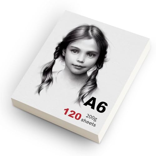 msymsyu Zeichenpapier A6 Skizzenbuch 200g 120 Blätter Sketchbook Malpapier Skizzenpapier Ideal für die künstlerische Gestaltung Schulbüros sowie Skizzen und Malübungen von msymsyu