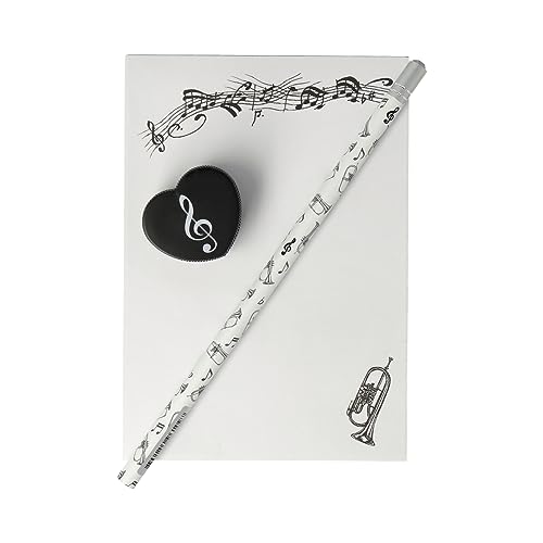 Notizblock mit Bleistift und Radiergummi Flügelhorn - Schönes Geschenk für Musiker von mugesh
