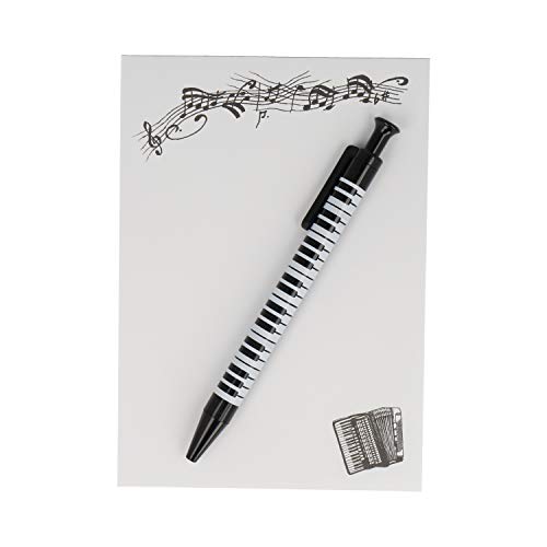 mugesh Schreibset Instrument mit A6-Block und Kugelschreiber - Schönes Geschenk für Musiker (Akkordeon) von mugesh