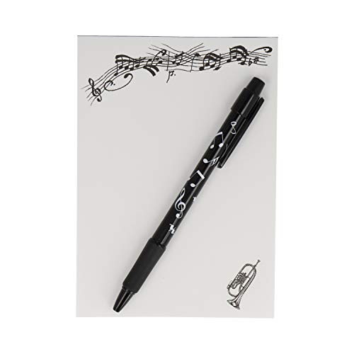 Schreibset Instrument mit A6-Block und Kugelschreiber - Schönes Geschenk für Musiker (Flügelhorn) von mugesh