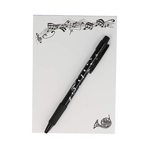 Schreibset Instrument mit A6-Block und Kugelschreiber - Schönes Geschenk für Musiker (Horn) von mugesh