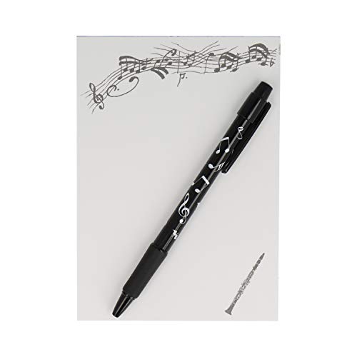 Schreibset Instrument mit A6-Block und Kugelschreiber - Schönes Geschenk für Musiker (Klarinette) von mugesh
