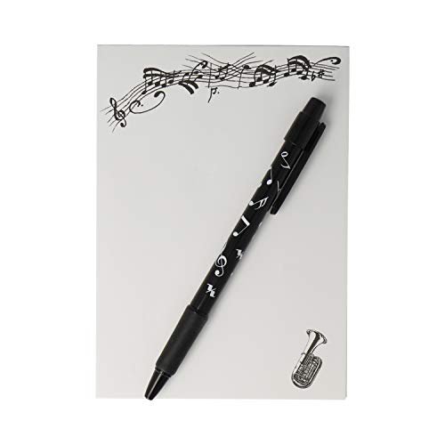 Schreibset Instrument mit A6-Block und Kugelschreiber - Schönes Geschenk für Musiker (Tuba) von mugesh