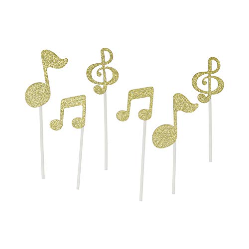 Tortenstecker Notenmotive (gold) - schönes Geschenk für Musiker von mugesh