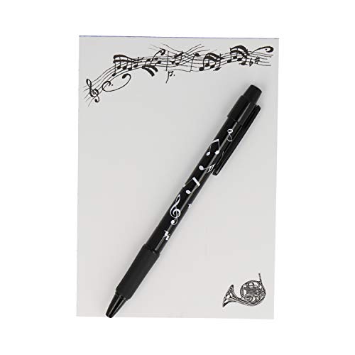mugesh Schreibset Instrument mit A6-Block und Kugelschreiber - Schönes Geschenk für Musiker (Horn) von mugesh