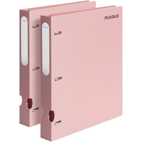 MUKAWA 2,5 cm 3-Ringbuch – Flexibler D-Ringbuch, 225 Blatt Kapazität, robuster Ordner für Schule, Büro, Dokumente, 2 Stück, Rosa MUKAWA 2,5 cm 3-Ringbuch – Flexibler D-Ringbuch, 225 Blatt Kapazität, robuster Ordner für Schule, Büro, Dokumente, 2 Stück, Rosa von mukawa