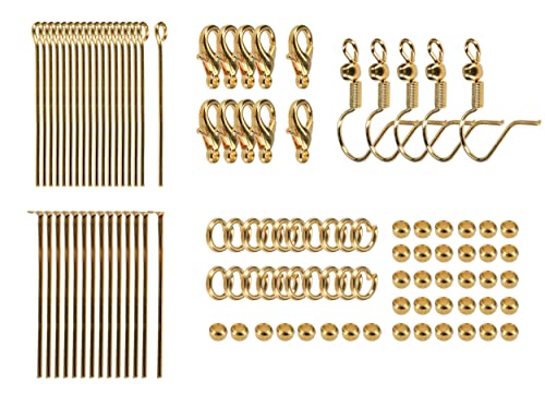 mumbi 240 teiliges Schmuckherstellung Bastel Set Basteln Verbinder Verschluss Schmuck Herstellung gold von mumbi