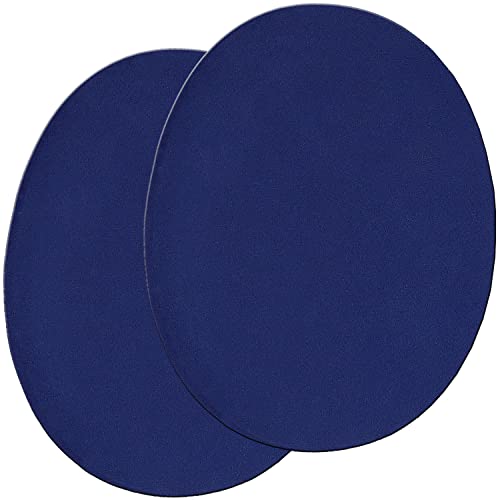 mumbi Flicken zum Aufbügeln, Bügelflicken Lederimitat, oval, azurblau (2 Stück) von mumbi