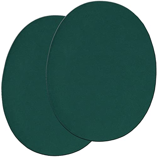 mumbi Flicken zum Aufbügeln, Bügelflicken Lederimitat, oval, dunkelgrün (2 Stück) von mumbi