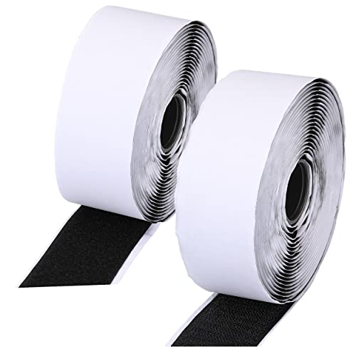 mumbi Klettband selbstklebend, Klett bestehend aus Haken und Flausch, Klettverschluss extra stark, 38mm x 0,5 Meter, Schwarz von mumbi