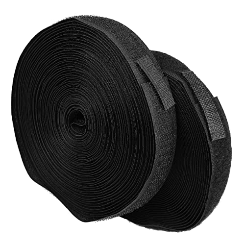mumbi Klettband zum Nähen, Klett bestehend aus Haken und Flausch zum Aufnähen, Klettverschluss 20mm x 10 Meter, Schwarz von mumbi