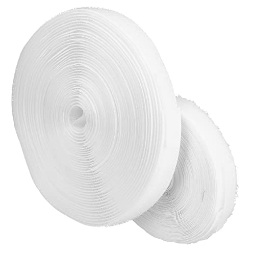 mumbi Klettband zum Nähen, Klett bestehend aus Haken und Flausch zum Aufnähen, Klettverschluss 20mm x 10 Meter, Weiß von mumbi