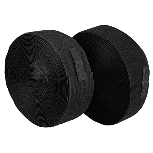 mumbi Klettband zum Nähen, Klett bestehend aus Haken und Flausch zum Aufnähen, Klettverschluss 50mm x 10 Meter, Schwarz von mumbi