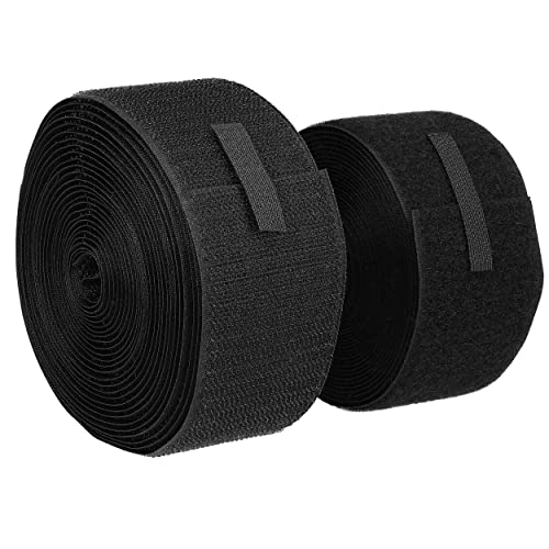 mumbi Klettband zum Nähen, Klett bestehend aus Haken und Flausch zum Aufnähen, Klettverschluss 50mm x 5 Meter, Schwarz von mumbi