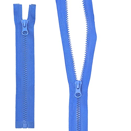 mumbi Reißverschluss teilbar 5mm 17cm Blau Kunststoff Reißverschlüsse mit Zipper grobe Zähne von mumbi