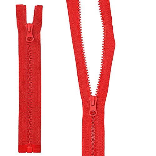 mumbi Reißverschluss teilbar 5mm 17cm Rot Kunststoff Reißverschlüsse mit Zipper grobe Zähne von mumbi