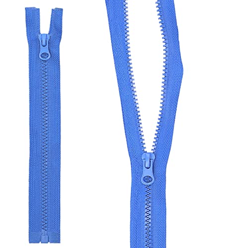 mumbi_35602 Reißverschluss teilbar 5mm 20cm Blau Kunststoff Reißverschlüsse mit Zipper grobe Zähne von mumbi