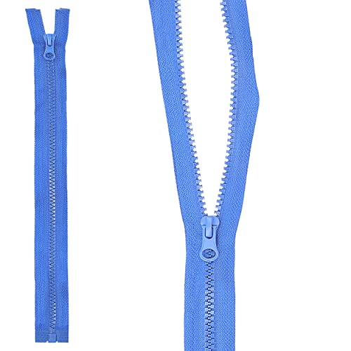 mumbi_35604 Reißverschluss teilbar 5mm 30cm Blau Kunststoff Reißverschlüsse mit Zipper grobe Zähne von mumbi