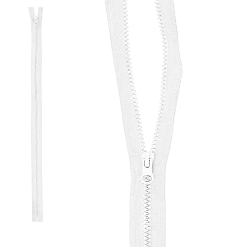 mumbi Reißverschluss teilbar 5mm 60cm Weiss Kunststoff Reißverschlüsse mit Zipper grobe Zähne mumbi Reißverschluss teilbar 5mm 60cm Weiss Kunststoff Reißverschlüsse mit Zipper grobe Zähne von mumbi