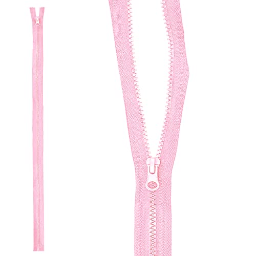 mumbi Reißverschluss teilbar 5mm 70cm Rosa Kunststoff Reißverschlüsse mit Zipper grobe Zähne, mumbi_35616 von mumbi